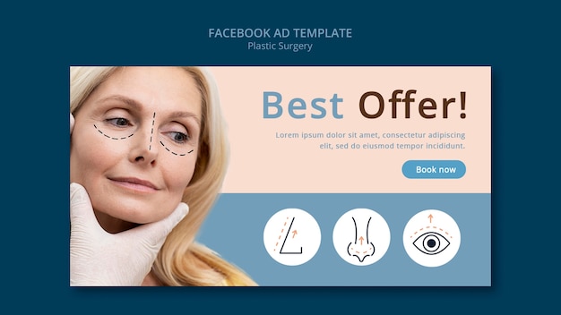 Free PSD flat design plastic surgery facebook template