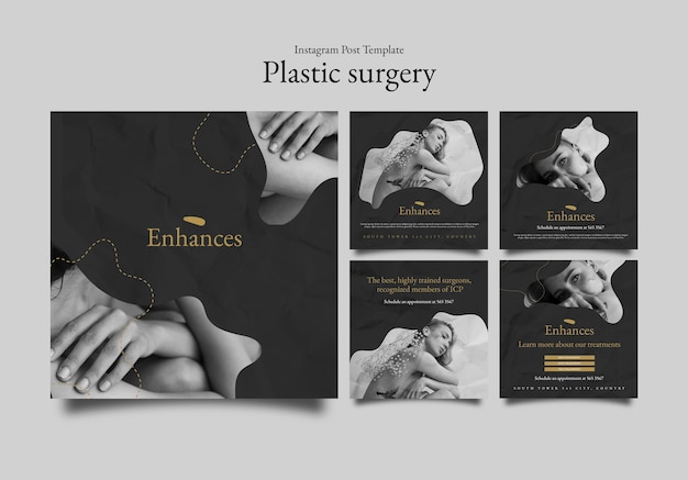 Flat design plastic surgery template