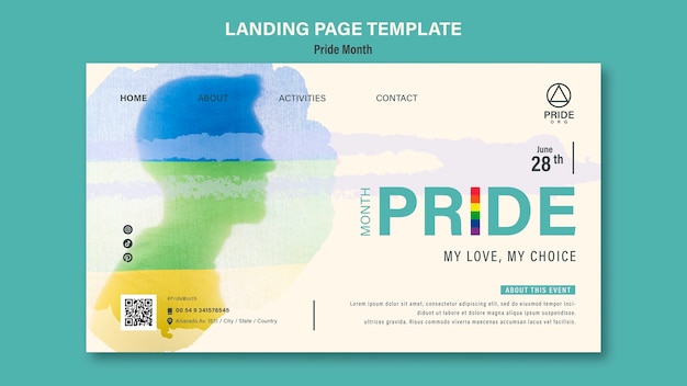 Free PSD flat design pride template