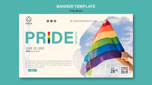 Flat design pride template