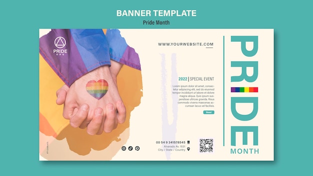 Free PSD flat design pride template