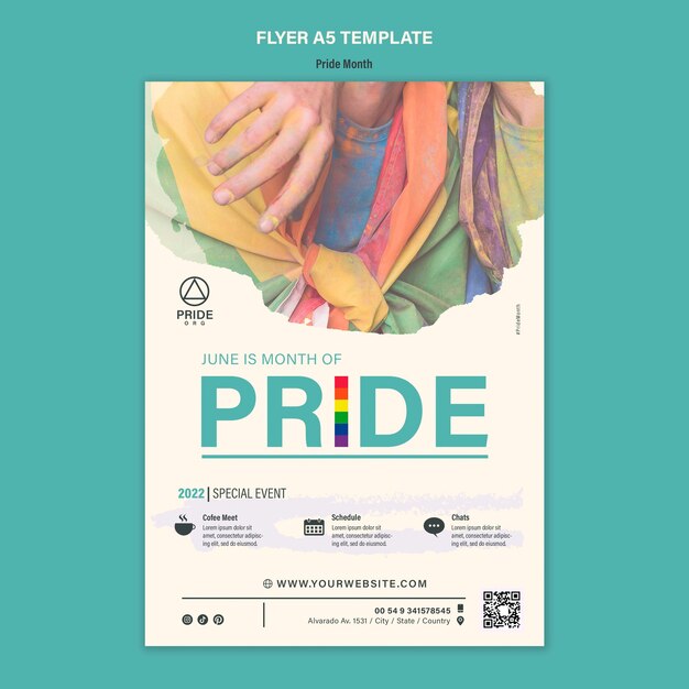 Flat design pride template