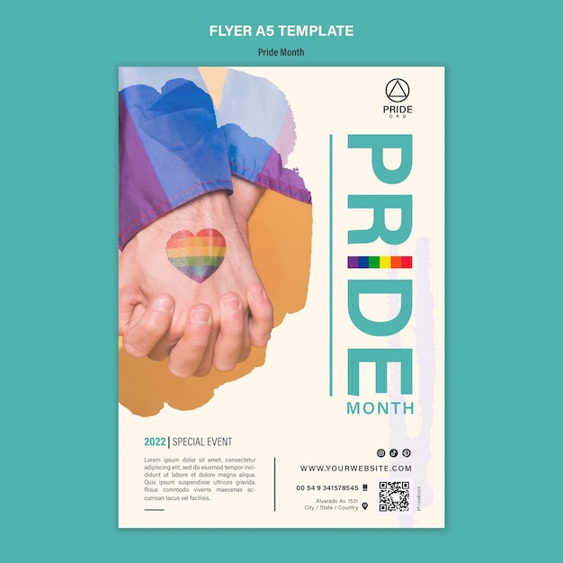 Flat design pride template