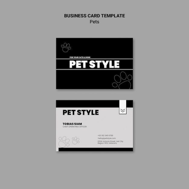 Free PSD flat design product catalog business card template