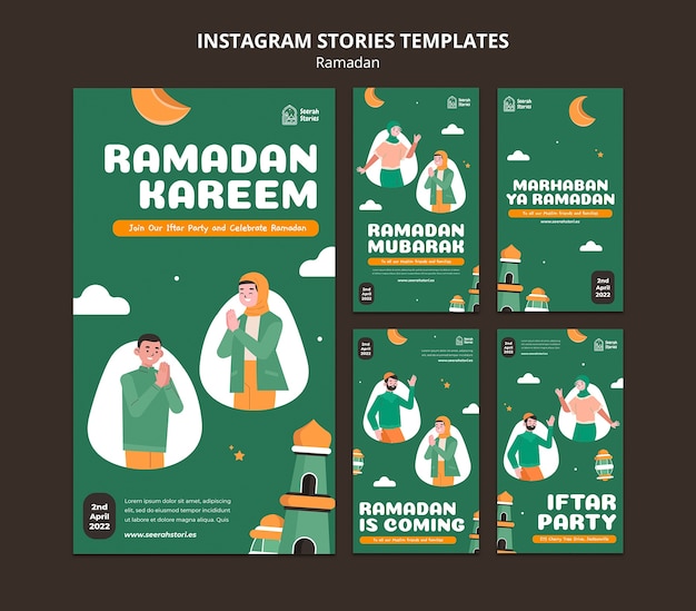 Flat design ramadan template