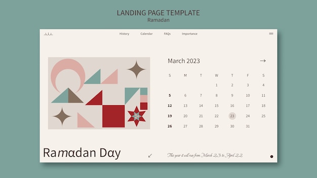 Free PSD flat design ramadan template