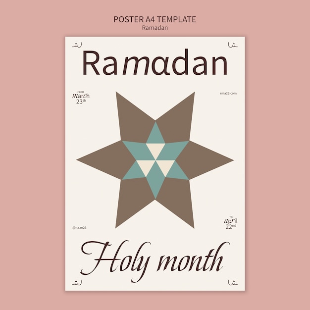 Free PSD flat design ramadan template