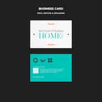 Free PSD flat design real estate  business card template