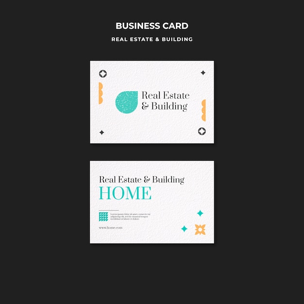 Free PSD flat design real estate  business card template