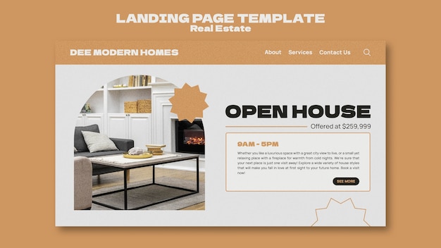 Flat design real estate design template