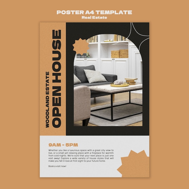 Flat design real estate design template