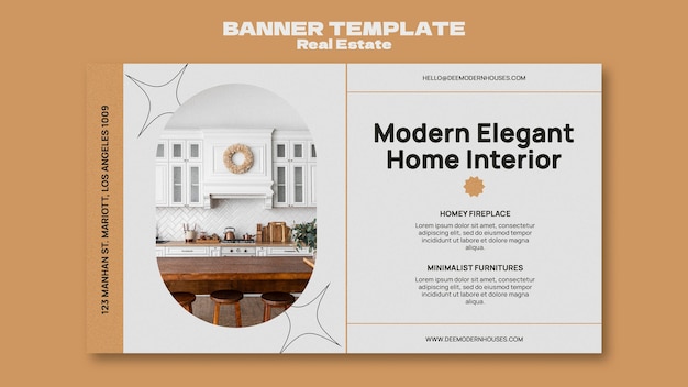 Free PSD flat design real estate design template