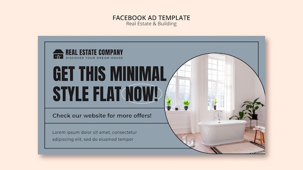 Free PSD flat design real estate design