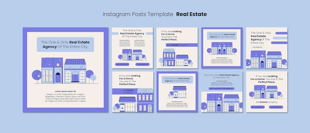 Free PSD flat design real estate template