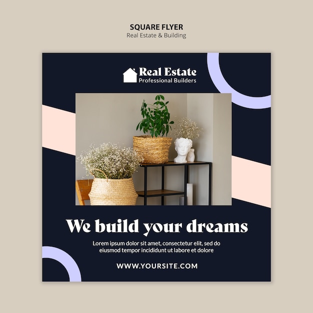 Free PSD flat design real estate template