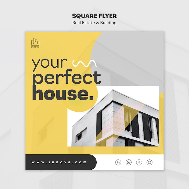 Free PSD flat design real estate template