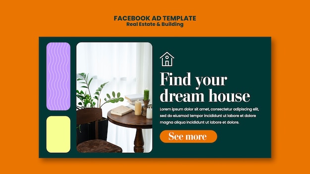 Free PSD flat design real estate template