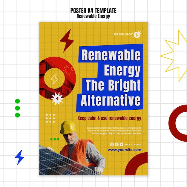 Flat design renewable energy template