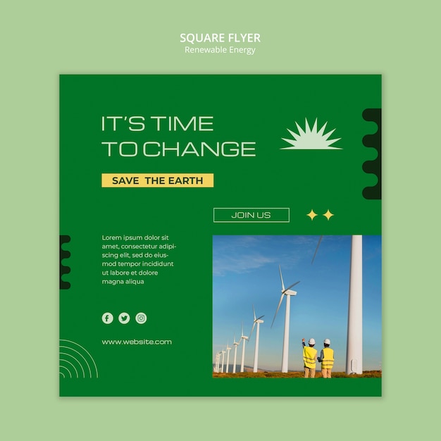 Flat design renewable energy template