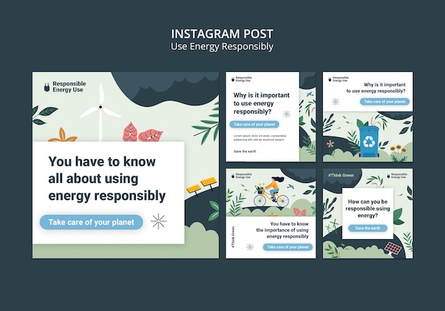 Flat design renewable energy template