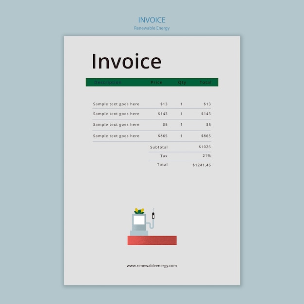 Free PSD flat design renewable energy template