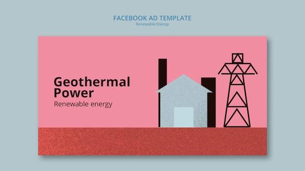 Free PSD flat design renewable energy template