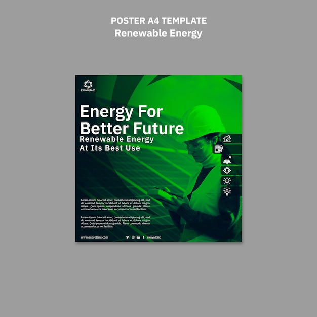 Free PSD flat design renewable energy template