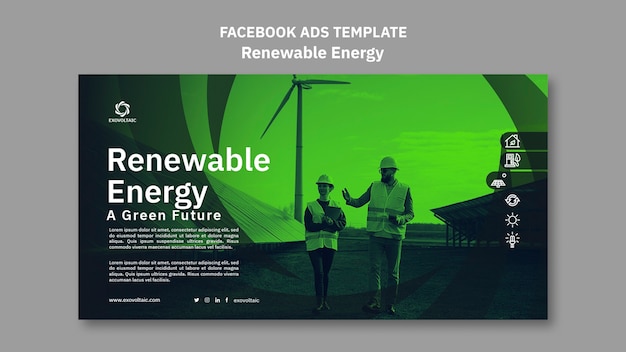 Flat design renewable energy template