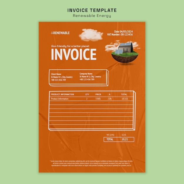 Flat design renewable energy template