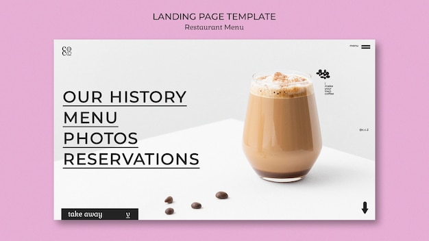 Flat design restaurant menu template