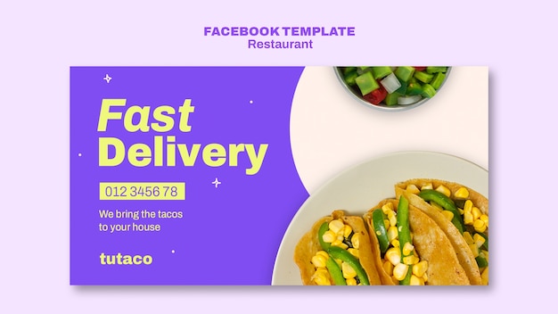 Flat design restaurant template