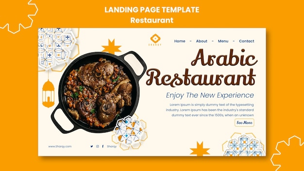 Free PSD flat design restaurant template