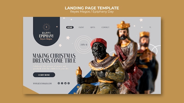 Flat design reyes magos template