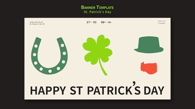 Free PSD flat design of saint patrick's day template