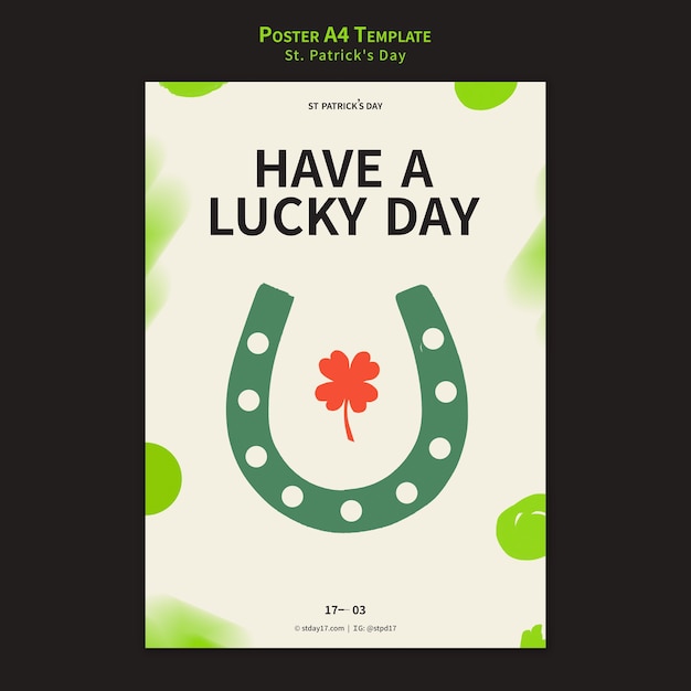 Free PSD flat design of saint patrick's day template