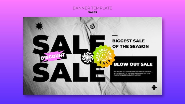 Free PSD flat design of sale banner template