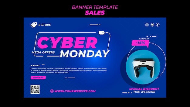 Flat design sale template of banner