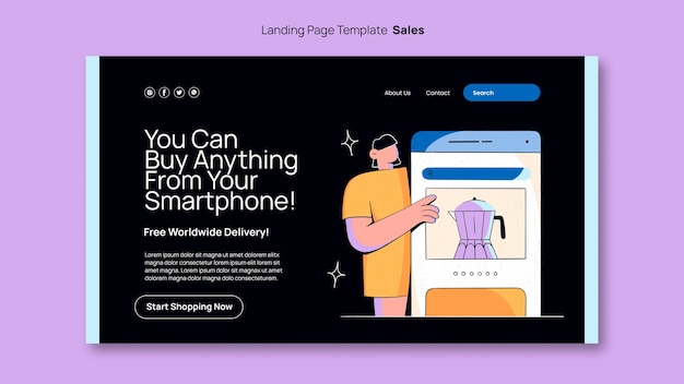 Flat design sales design template