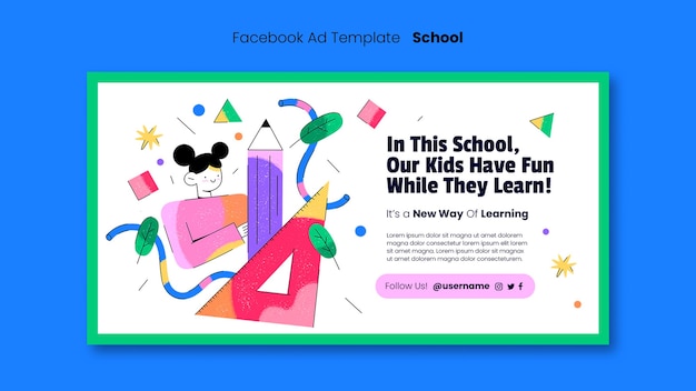 Free PSD flat design school template