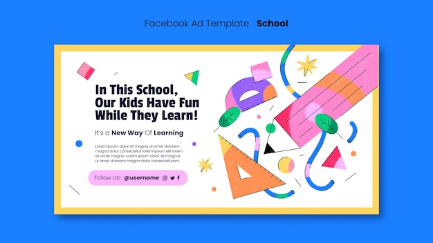 Free PSD flat design school template