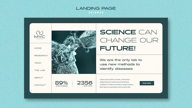 Free PSD flat design science template