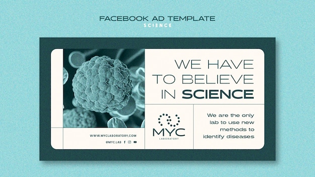 Free PSD flat design science template