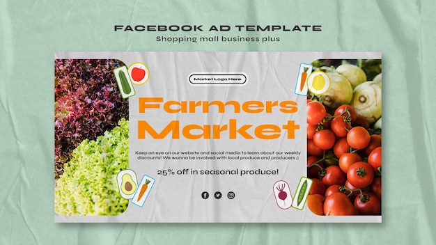 Free PSD flat design shopping mall facebook template