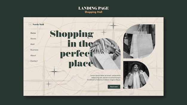 Free PSD flat design shopping mall template