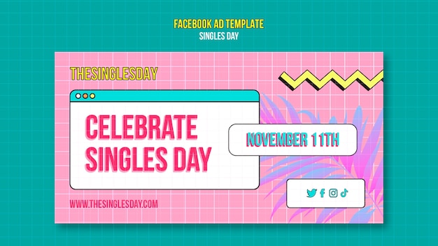 Flat design singles day template