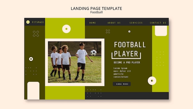 Flat design soccer template