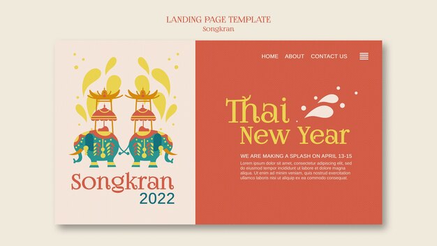 Flat design songkran template