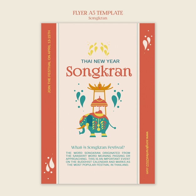 Flat design songkran template