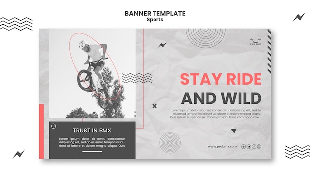 Flat design sport banner template