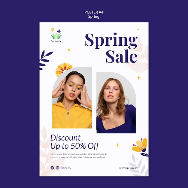 Flat design spring fashion template